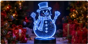Lampe LED 3D Bonhomme de neige LumiVita