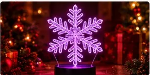 Lampe LED 3D Flocon de neige LumiVita